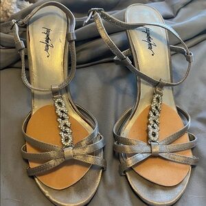 Jacqueline Ferrar Silver Strappy Sandals